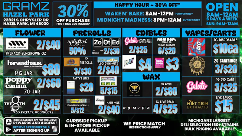 Gramz Cannabis - Hazel Park ✨GRAMZ HAZEL PARK | HAPPY HOUR & DAILY STEALS 🐝