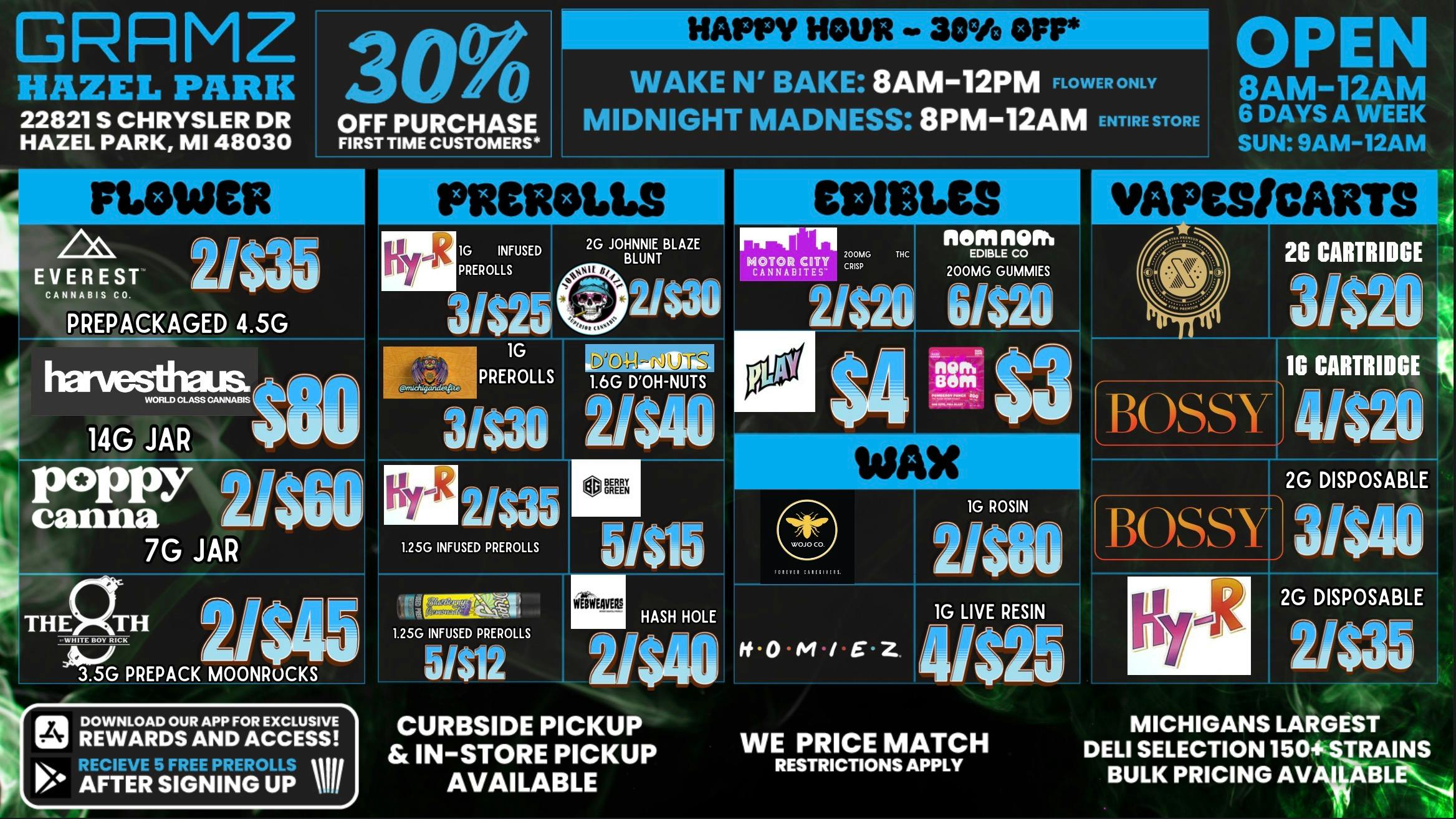 Gramz Cannabis - Hazel Park 🕛 GRAMZ Hazel Park: 30% Off + Midnight Deals