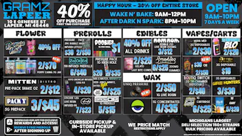 Gramz Cannabis - Lapeer 🔥 GRAMZ Lapeer: 40% Off + $1 Doobies!