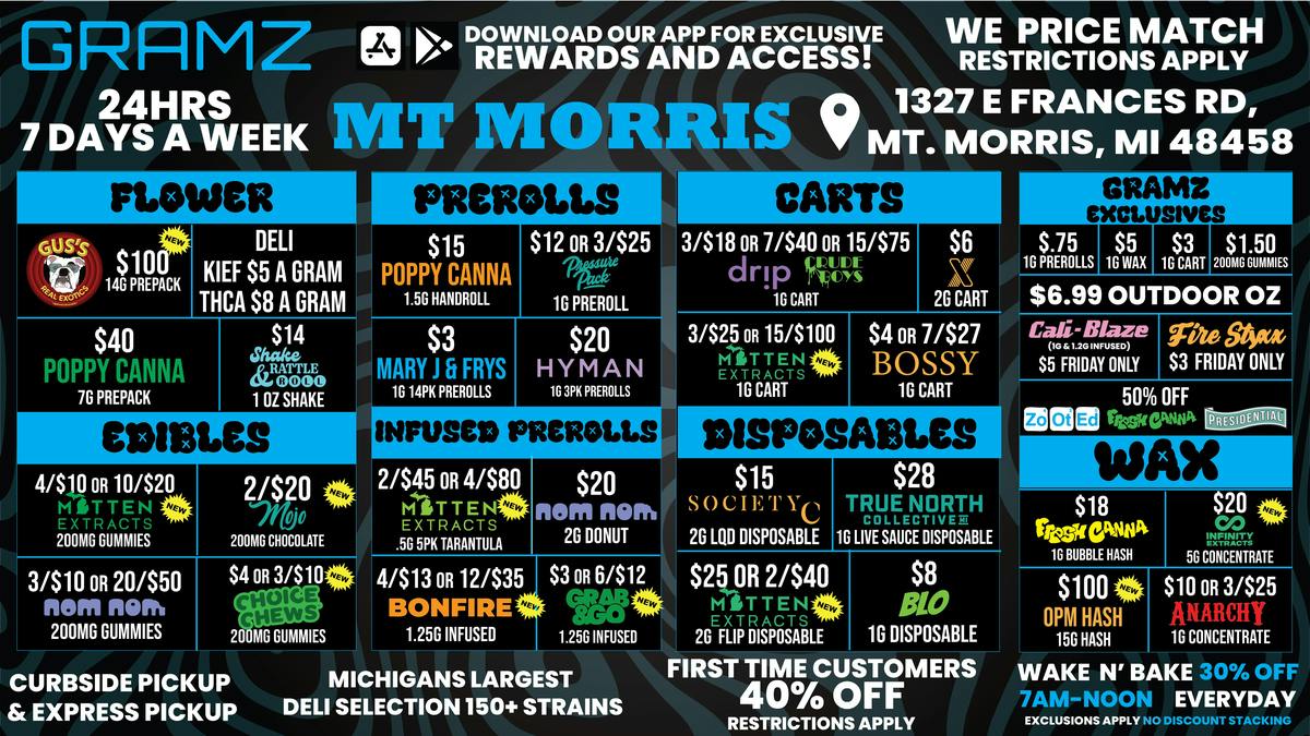 Gramz Cannabis - Mt. Morris 💥 GRAMZ Mt. Morris: 40% Off New Customers