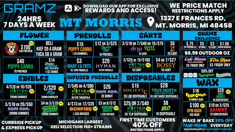 Gramz Cannabis - Mt. Morris 💥 GRAMZ Mt. Morris: 40% Off New Customers