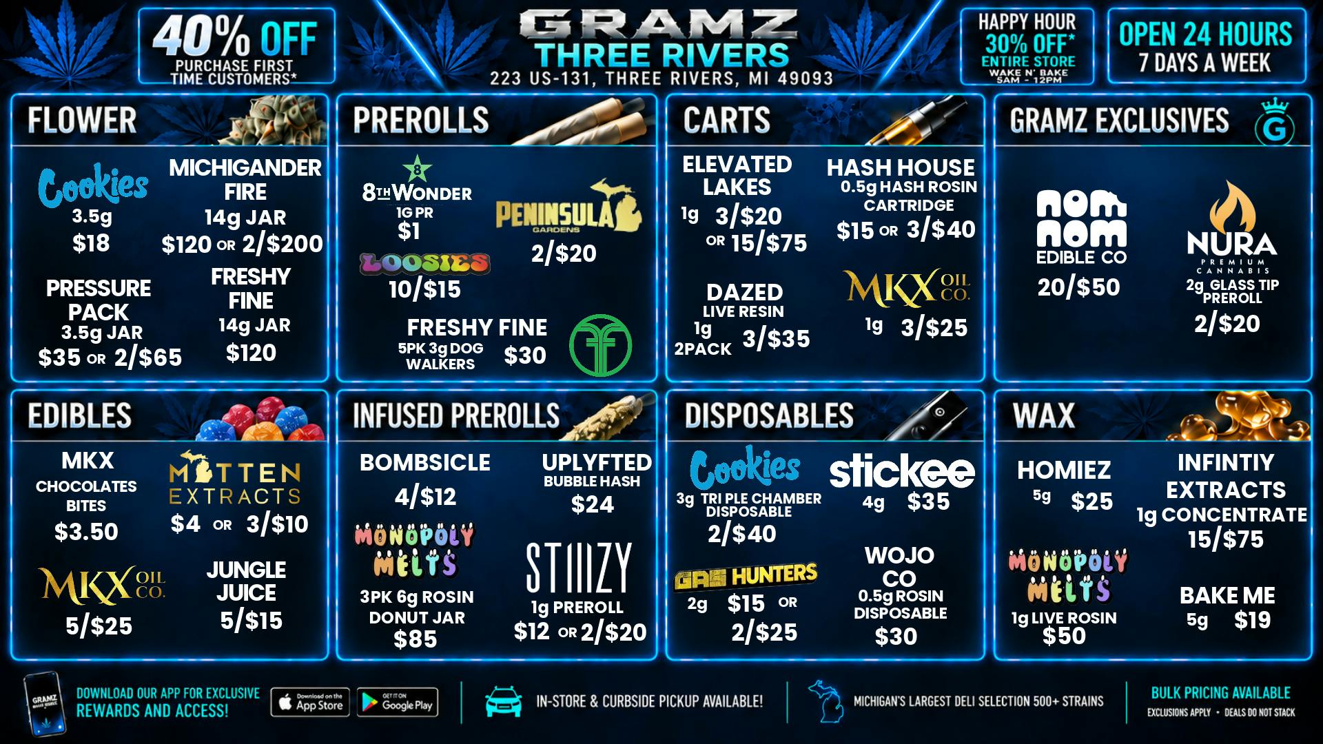 Gramz Cannabis - Three Rivers ⚡ GRAMZ Three Rivers: 40% Off + Open 24/7