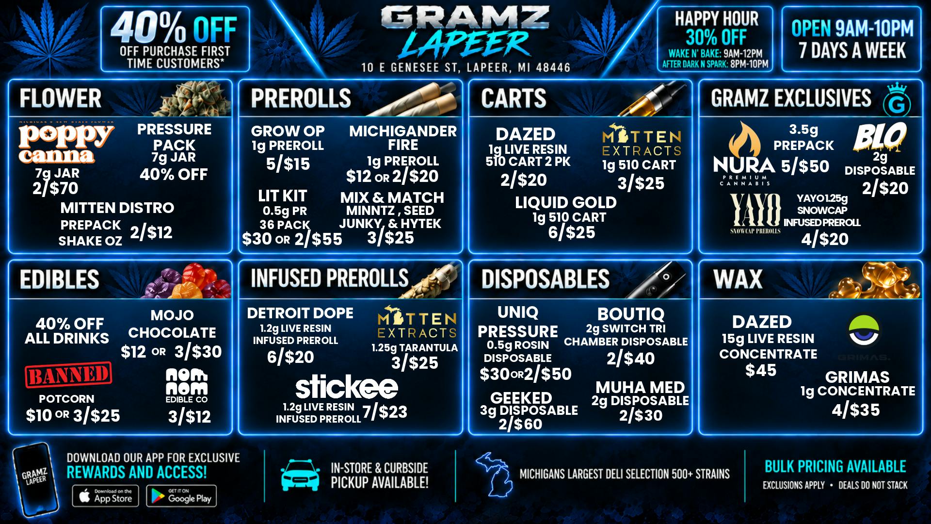 Gramz Cannabis - Lapeer 🌙 GRAMZ Lapeer: 40% Off First Visit