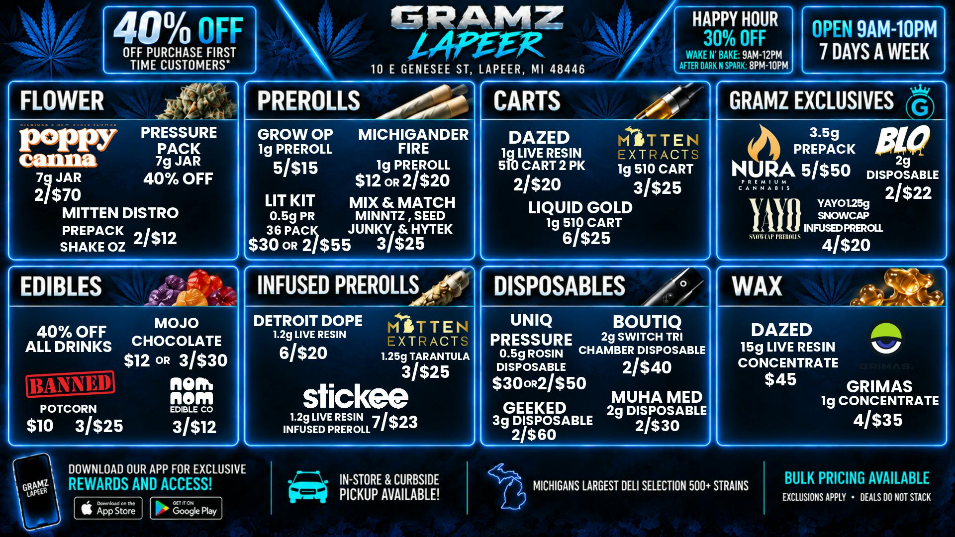 Gramz Cannabis - Lapeer 🌔 GRAMZ LAPEER | WAKE N BAKE TO DARK N SPARK ✨