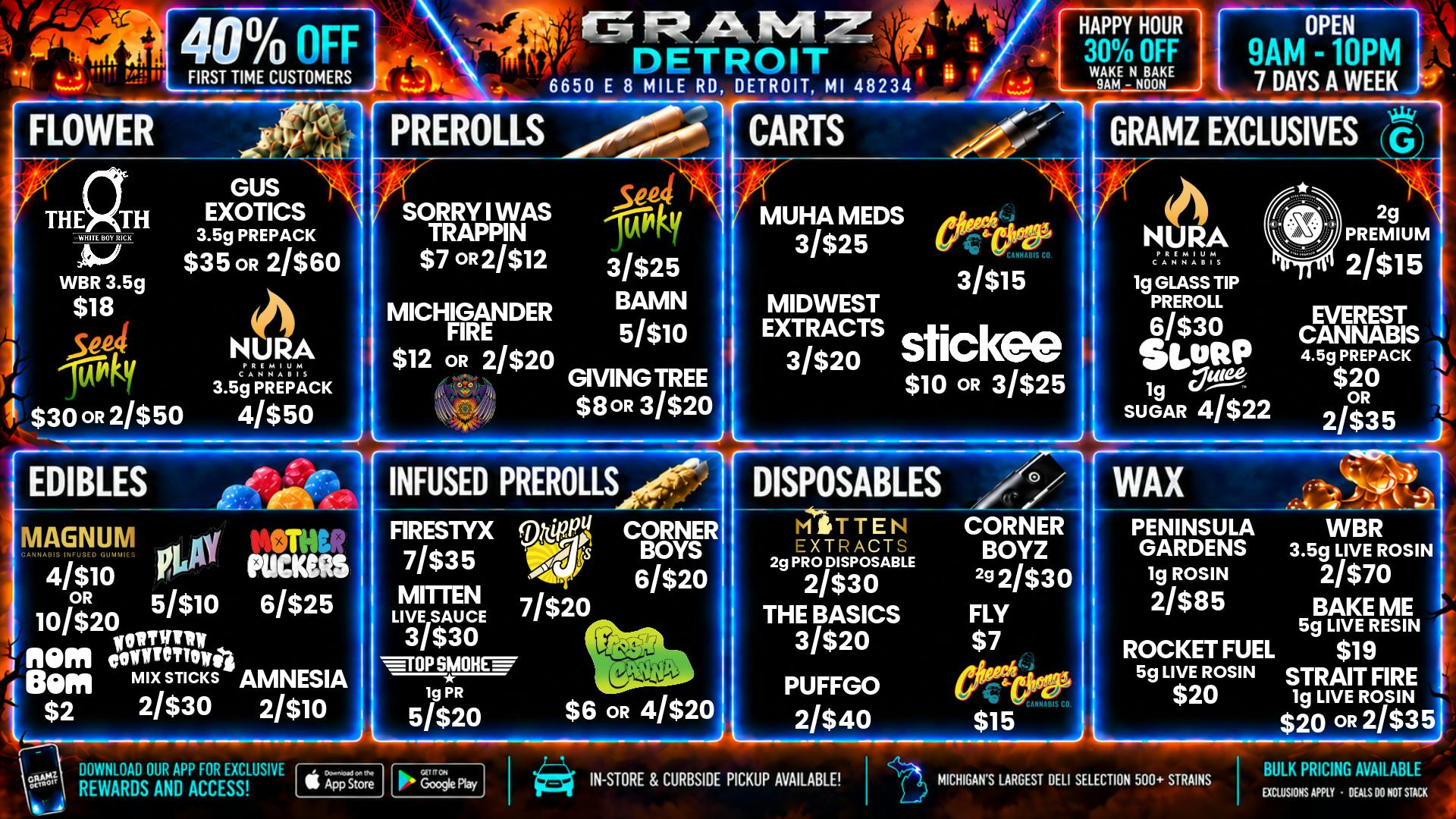 Gramz Cannabis Detroit 🦇 Fright Night Deals at Gramz Detroit 🎃