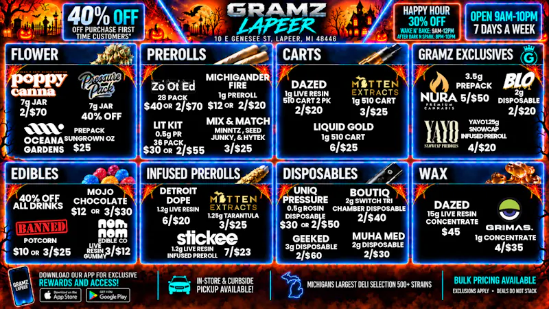 Gramz Cannabis - Lapeer 🍂 After Dark N Spark Deals at Gramz Lapeer 🔥