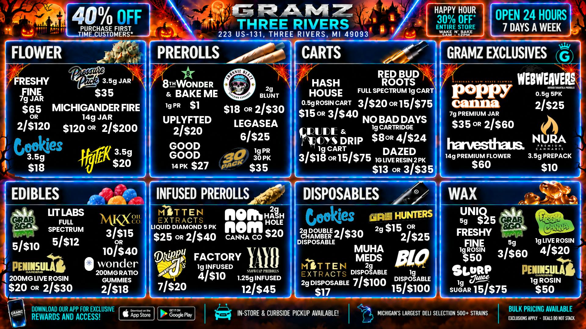 Gramz Cannabis - Three Rivers 🌕 24/7 Spooky Savings at Gramz Three Rivers 👻