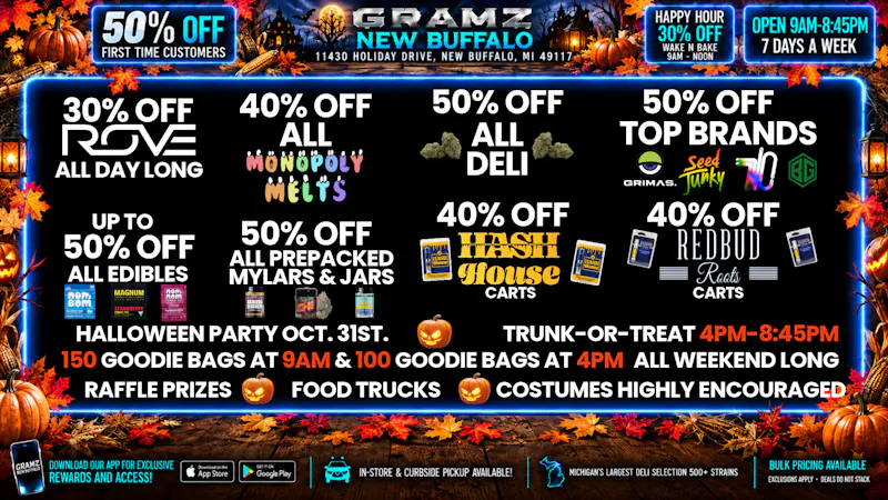 Gramz New Buffalo 🎃 Trunk-or-Treat + 50% Off Deli 👻