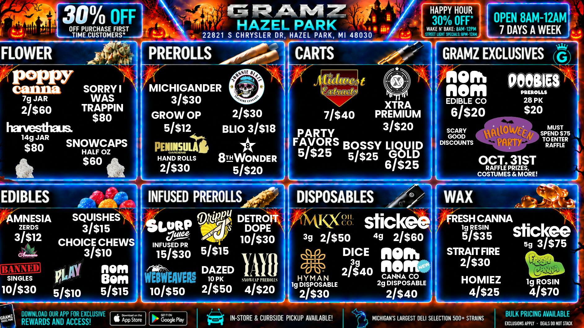 Gramz Cannabis - Hazel Park 🎃 Halloween Raffle at Gramz Hazel Park 🦇