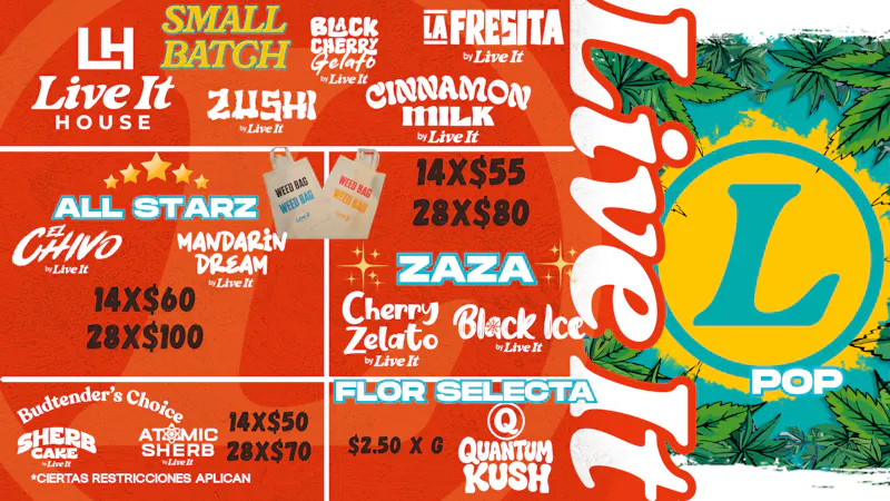 Live It House 🚨 G’S A $2.50 + ONZAS DESDE $70 👀🔥