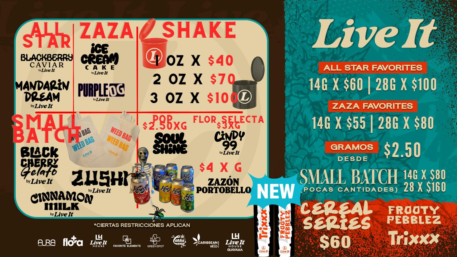 Live It House 🤯🔥 ¡G’S A $2.50, $3 Y $4! PRECIOS EXPLOSIVOS 🌿