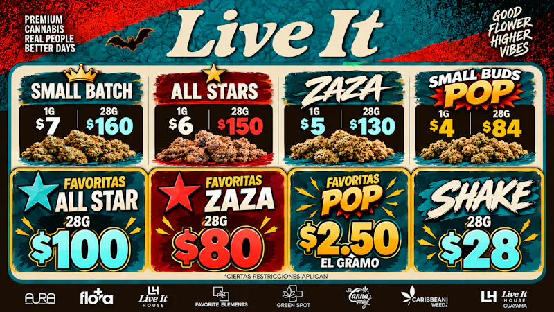 Caribbean Weed Tus Favoritas | desde $2.50/g,$3.50/g,$4.25/g,