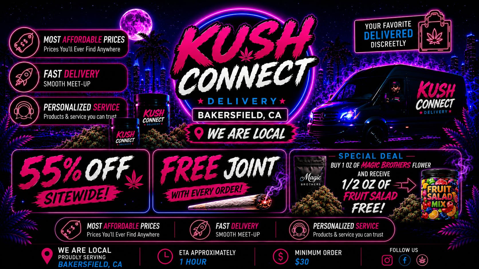 Kush Connect - Bakersfield 55% OFF + Free Joint + Free Delivery