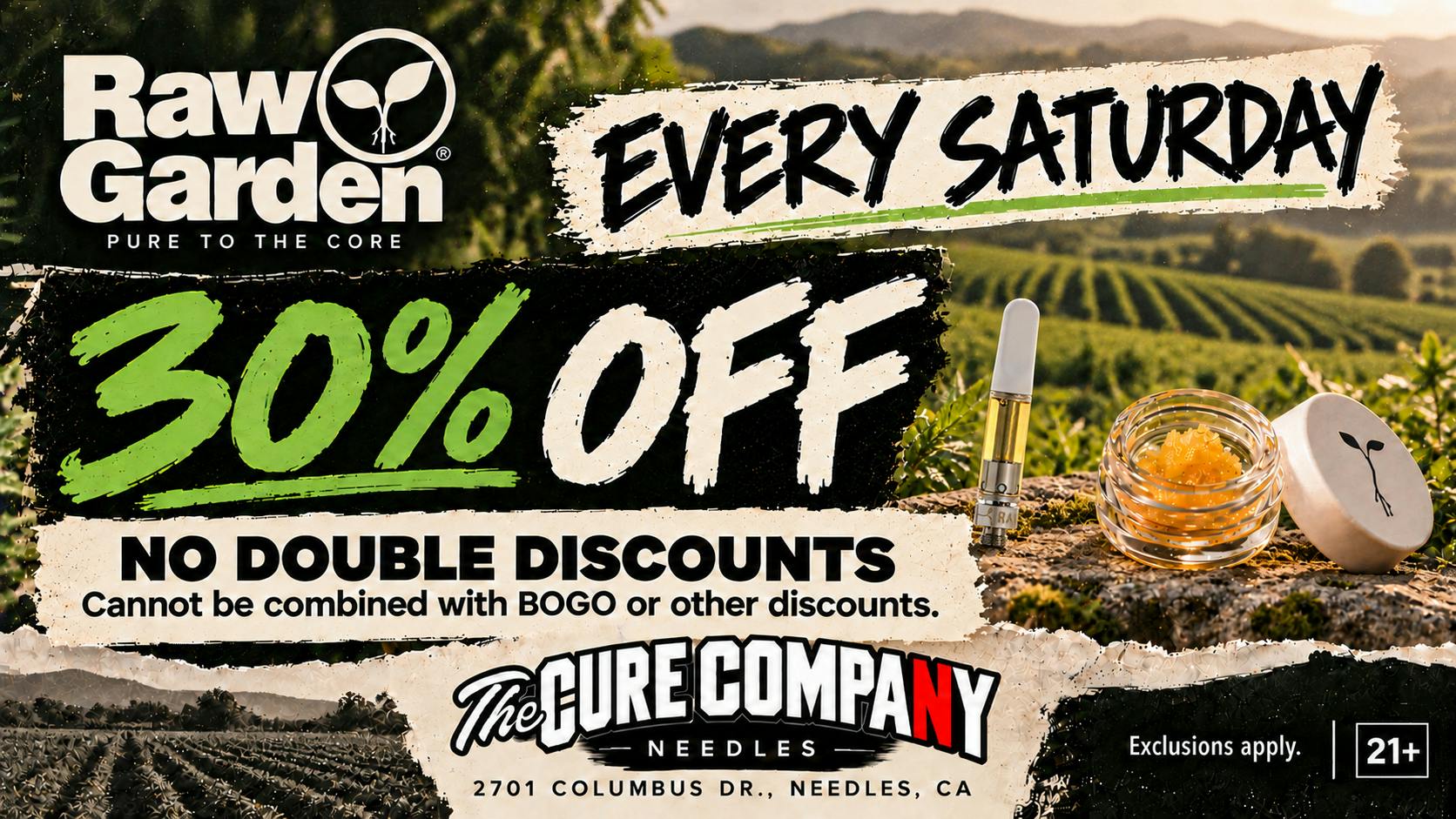 The Cure Company Needles Raw Garden Saturday 30% Off