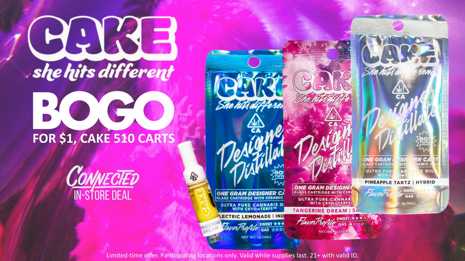 Connected Sacramento BOGO for $1 - CAKE D.D. 510 Carts