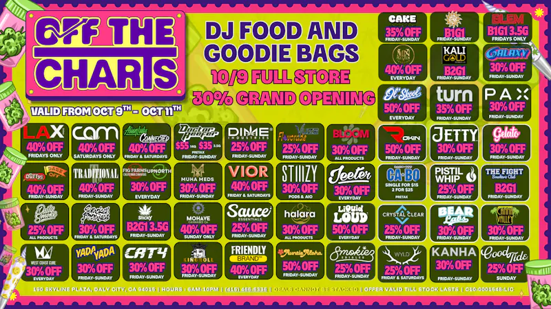 OFF THE CHARTS - DALY CITY HAPPY GRAND OPENING WEEKEND