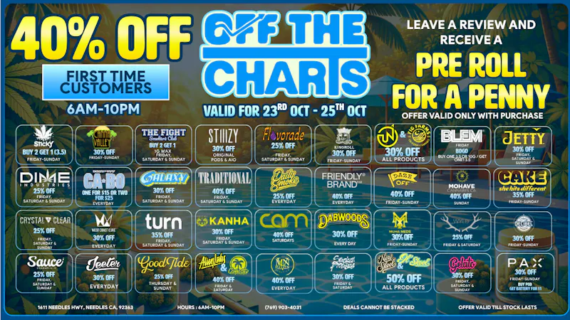 Off The Charts - Needles 💦SPLASHING DEALS BY THE POOLSIDE💦