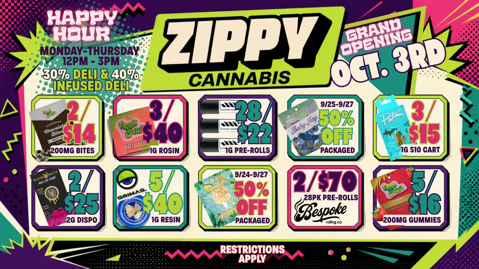 Zippy Cannabis 🔥50% Off Flower Power & Minntz, 5/$16 Gummies!