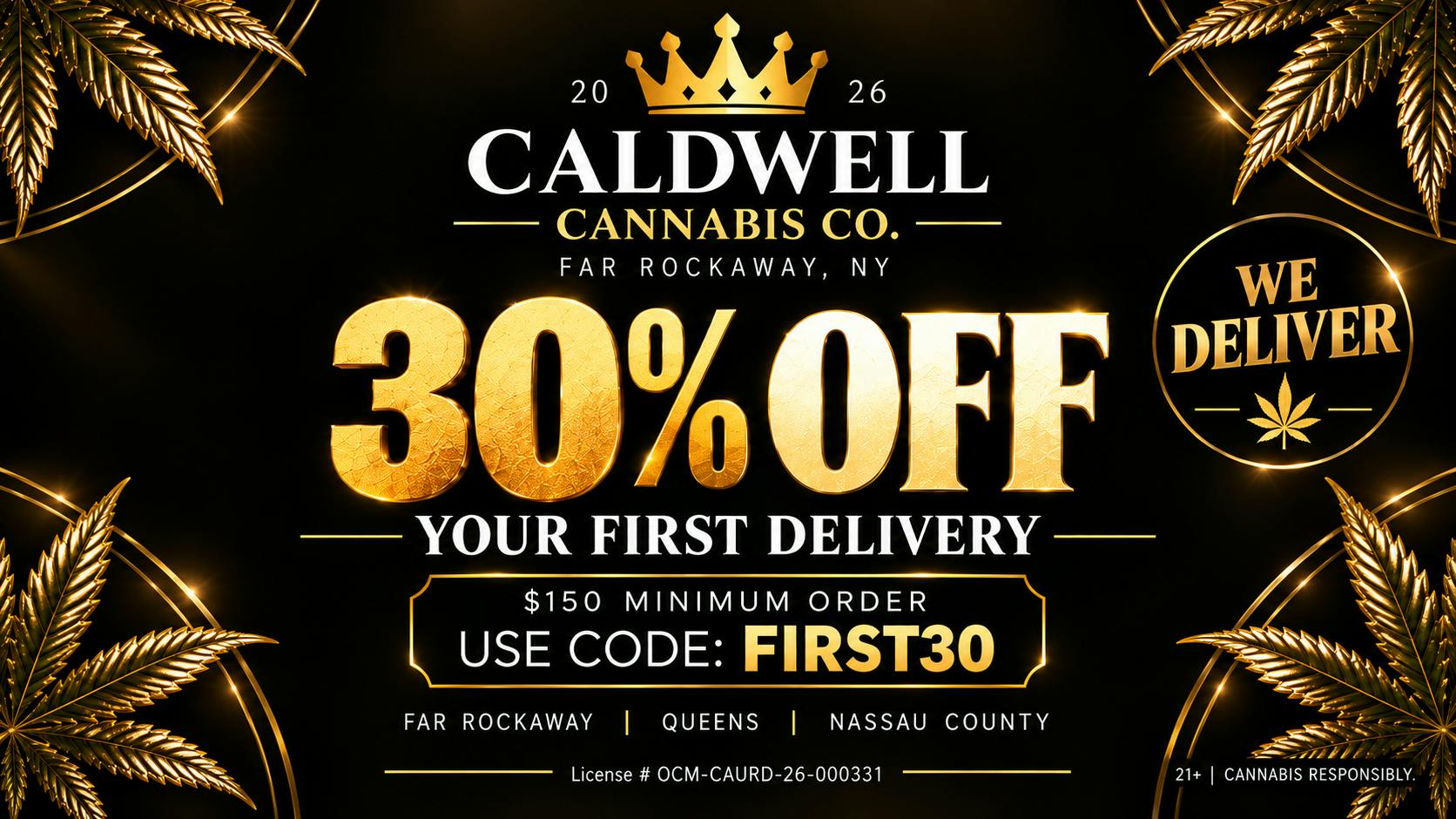 Caldwell Cannabis Co - Delivery 30% Off First time delivery
