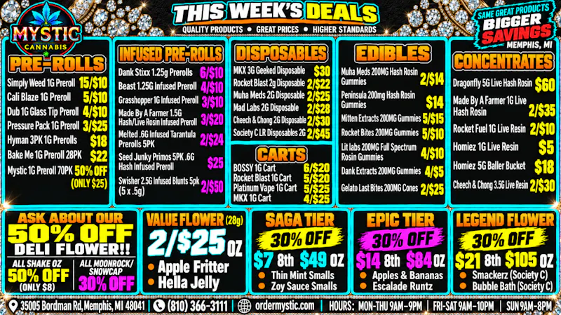 Mystic Cannabis of Memphis Mystic Cannabis - 50% off Deli Flower + MORE!!!!
