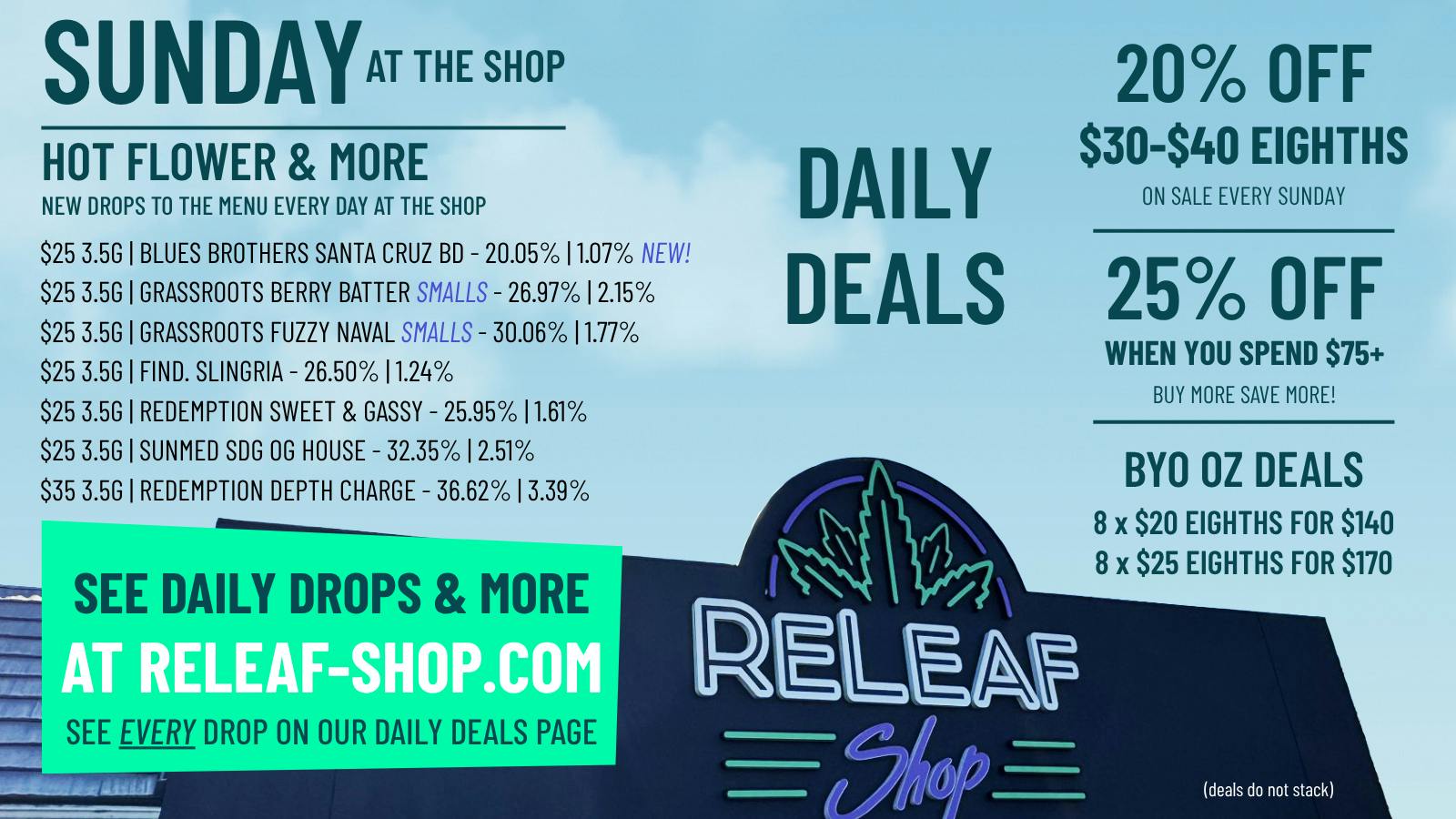 ReLeaf Shop - Eldersburg Sunday Drops & Deals