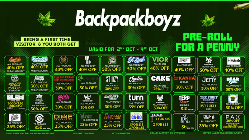 Backpack Boyz San Diego 25% OFF RETURNING , 50% OFF FTP