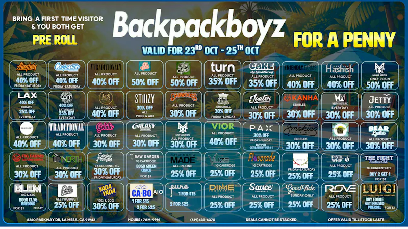 Backpack Boyz San Diego 25% OFF RETURNING , 50% OFF FTP
