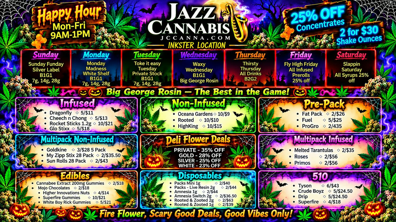 The Jazz Cannabis Club - Inkster Spooky Fresh Fire Deals, Best Rosin in the game!!