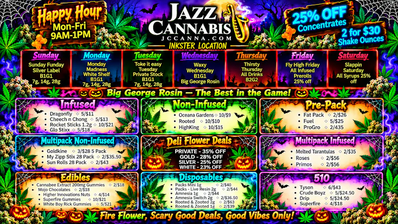 The Jazz Cannabis Club - Inkster Spooky Fresh Fire Deals, Best Rosin in the game!!