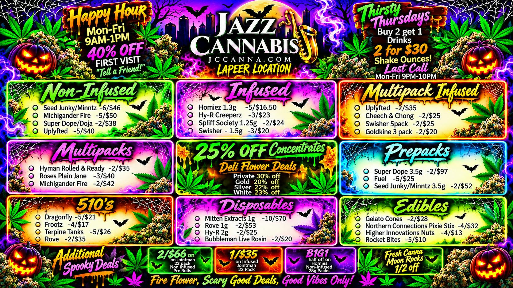 The Jazz Club - Lapeer Spooky Fresh Fire Deals, Best Rosin in the game!!