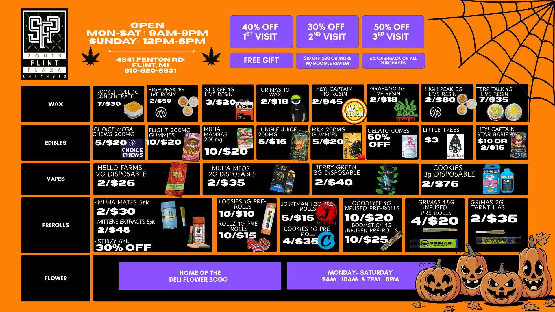 South Flint Plaza Cannabis HOME OF BOGO DELI FLOWER! BOGO ON DELI EVERYDAY!