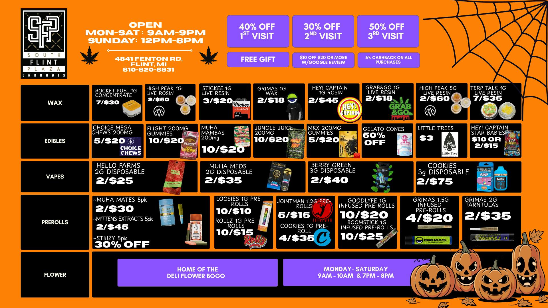 South Flint Plaza Cannabis HOME OF BOGO DELI FLOWER! BOGO ON DELI EVERYDAY!