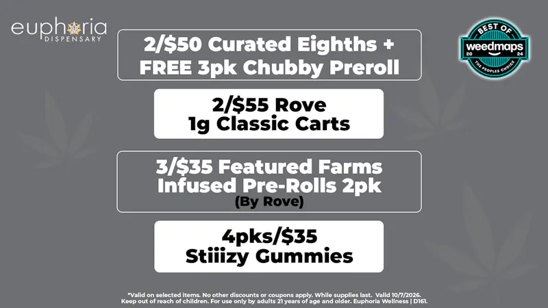 Euphoria Wellness - Marijuana Dispensary 2/$55 Rove 1g Classic Carts