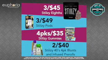 Euphoria Wellness - Marijuana Dispensary 2/$40 Stiiizy 40s 4pk Blunts and Infused Pre-Rolls