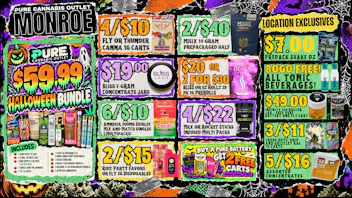 Pure Cannabis Outlet - Monroe SPOOKY SAVINGS AT PURE! 👻 $59.99 HALLOWEEN BUNDLE
