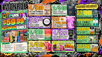Pure Cannabis Outlet - Monroe SPOOKY SAVINGS AT PURE! 👻 $59.99 HALLOWEEN BUNDLE