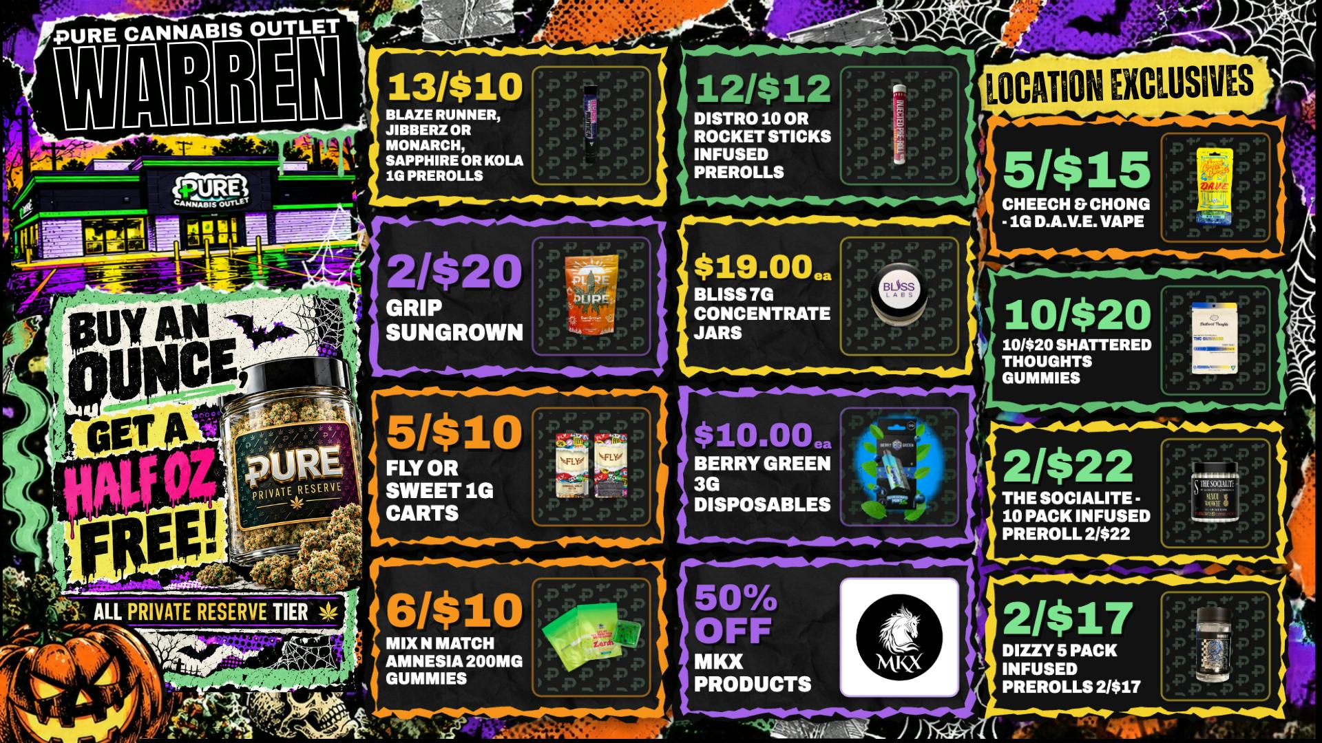 Pure Cannabis Outlet - Warren 50% OFF MKX 🎃 HAPPY HALLOWEED