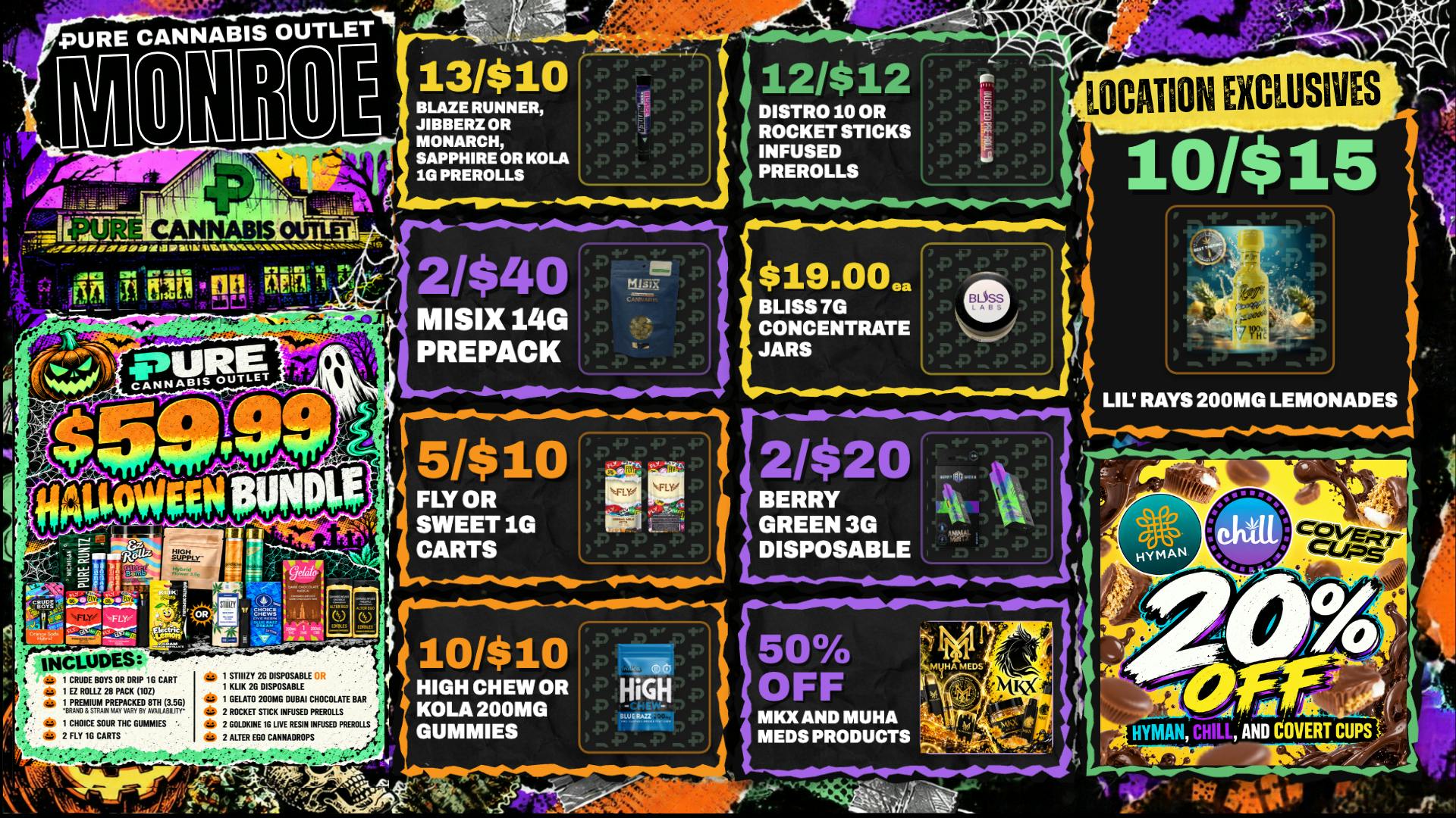 Pure Cannabis Outlet - Monroe $59 BUNDLE 🎃 HYMAN SALE 🎃 HAPPY HALLOWEED