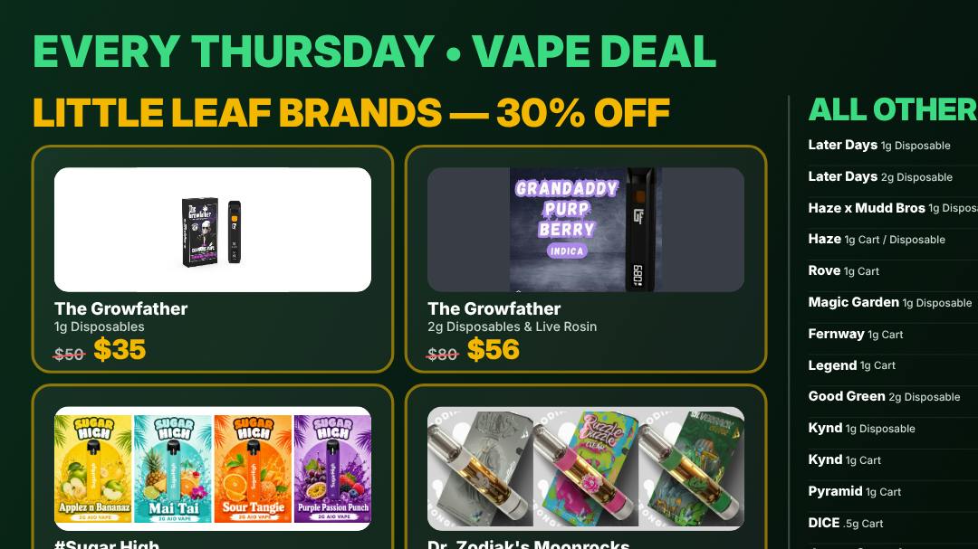NAR Cannabis - Mount Laurel THURSDAYS: 40% OFF ALL VAPES & CONCENTRATES