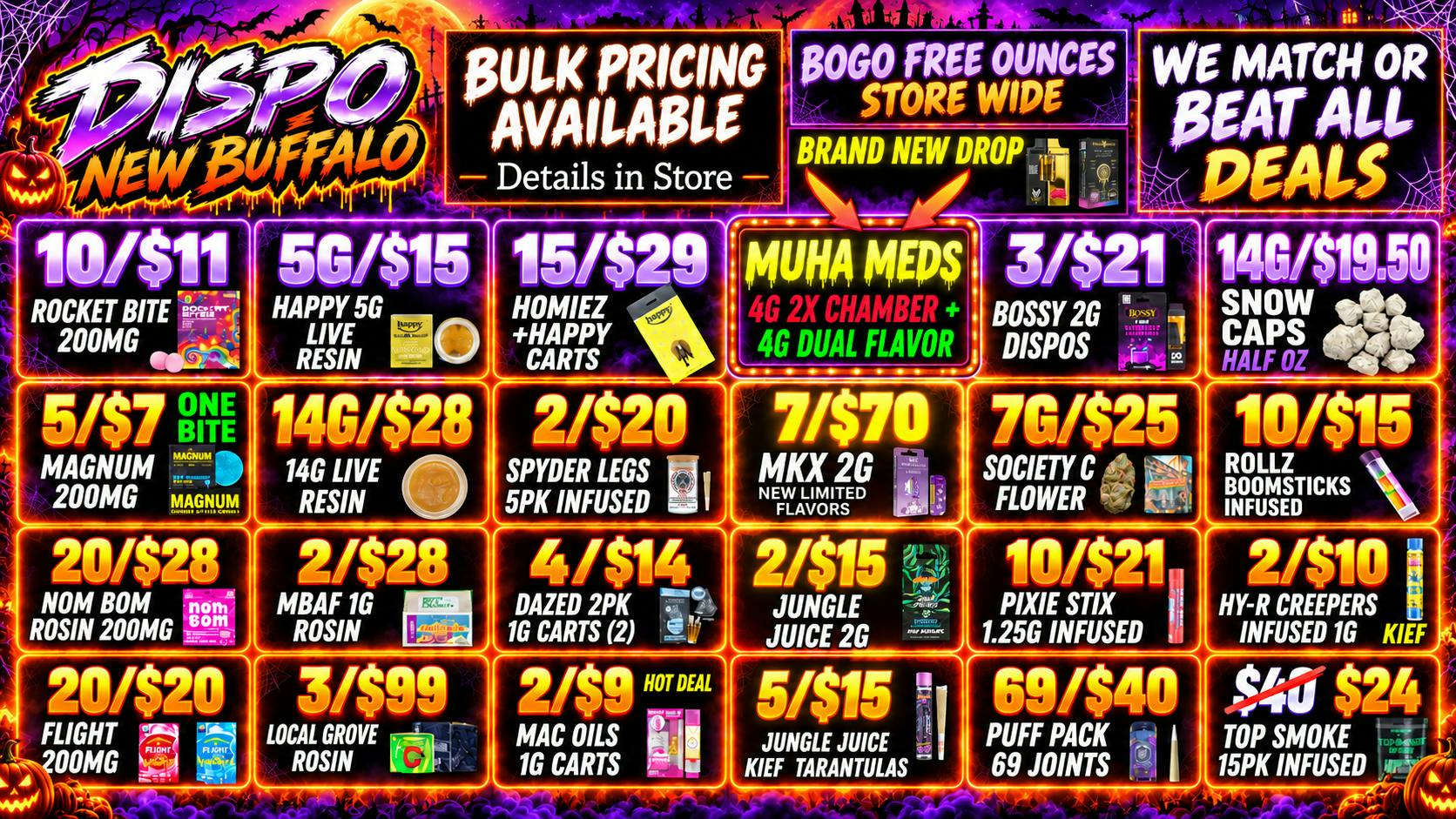 Dispo New Buffalo 👻LOWEST PRICES + DEALS🎃VOTED BEST DISPO IN MI🎃