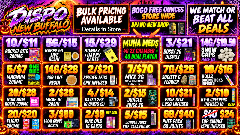 Dispo New Buffalo 👻LOWEST PRICES + DEALS🎃VOTED BEST DISPO IN MI🎃