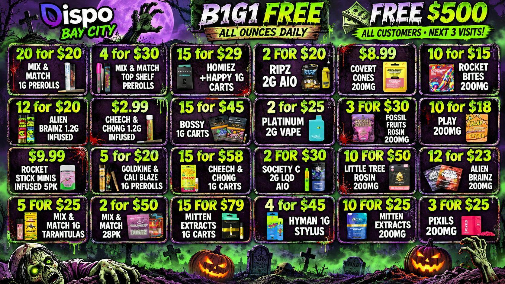 Dispo Bay City North 🎃B1G1 FREE OUNCES👻+ $500 FREE ALL CUSTOMERS🩷