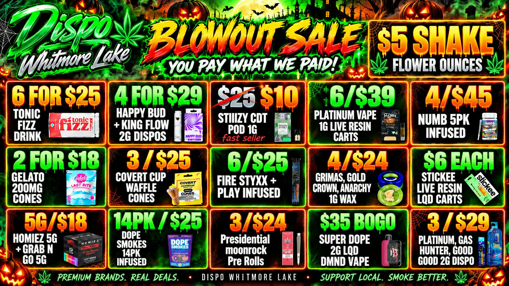 Dispo - Whitmore Lake 💸$5 SHAKE OUNCES😈YOU PAY WHAT WE PAID🎁