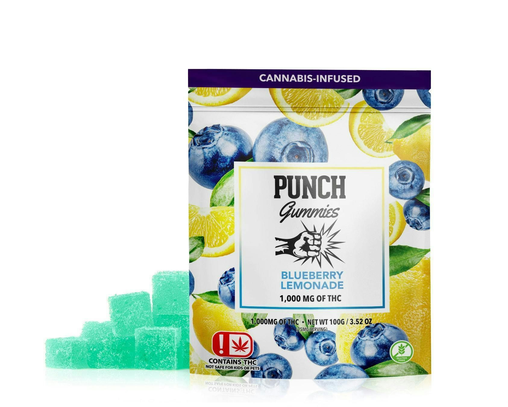 Punch Edibles & Extracts - Punch | Blueberry Lemonade | Hybrid | Extreme Gummies | 1,000mg | OK - 1