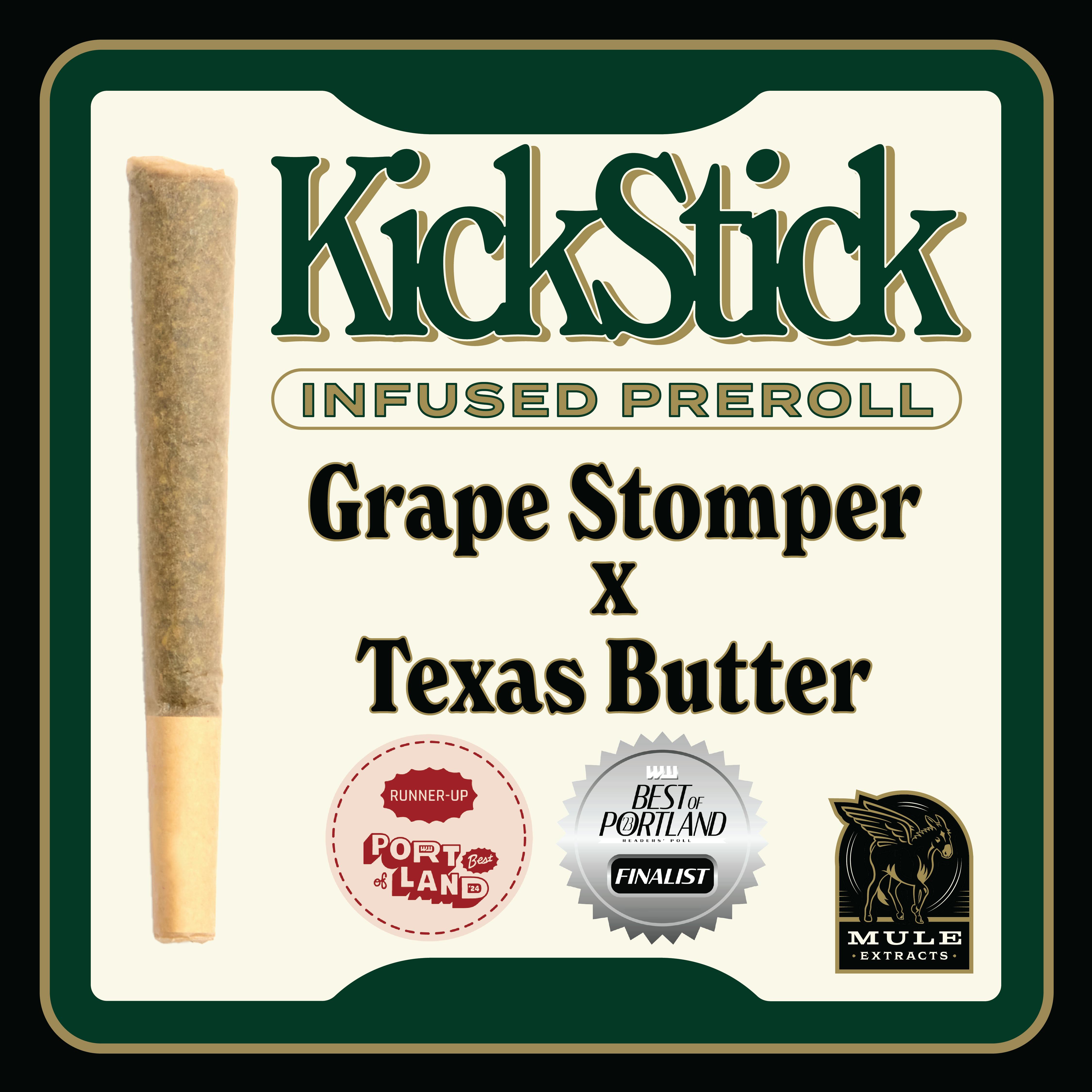 Mule Extracts - Grape Stomper x Texas Butter | Infused Joint | 1g - 1