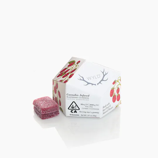WYLD - WYLD | Raspberry Sativa Enhanced Gummies | 100mg | 10ct | 10mg/ea - 1