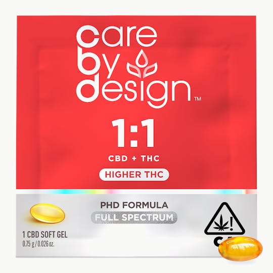 Care By Design - Care By Design | 1:1 Full Spectrum CBD Soft Gels 10mg THC 1ct - 1