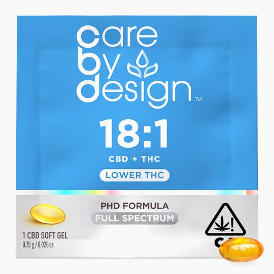 Care By Design - Care By Design | 18:1 Full Spectrum CBD Soft Gels 0.6mg THC 1ct - 1