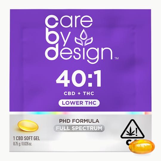 Care By Design - Care By Design | 40:1 Full Spectrum CBD Soft Gels 0.5mg THC 1ct - 1