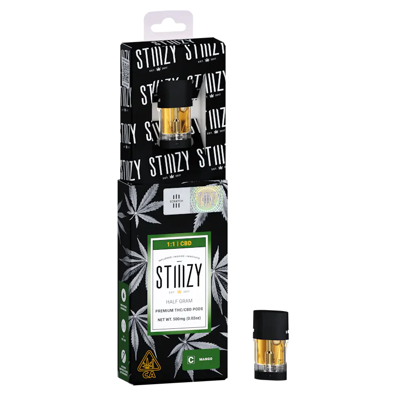 Stiiizy Mango .5G 1:1 (Cbd/Thc) Original THC Pod 0.5g pod
